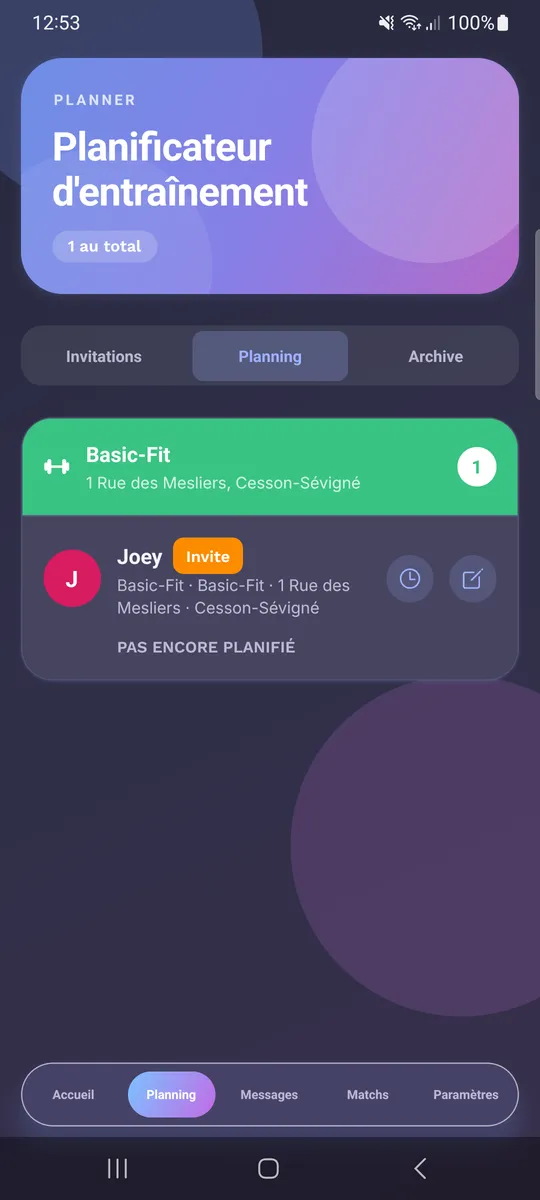 Planificateur — coordonner les séances