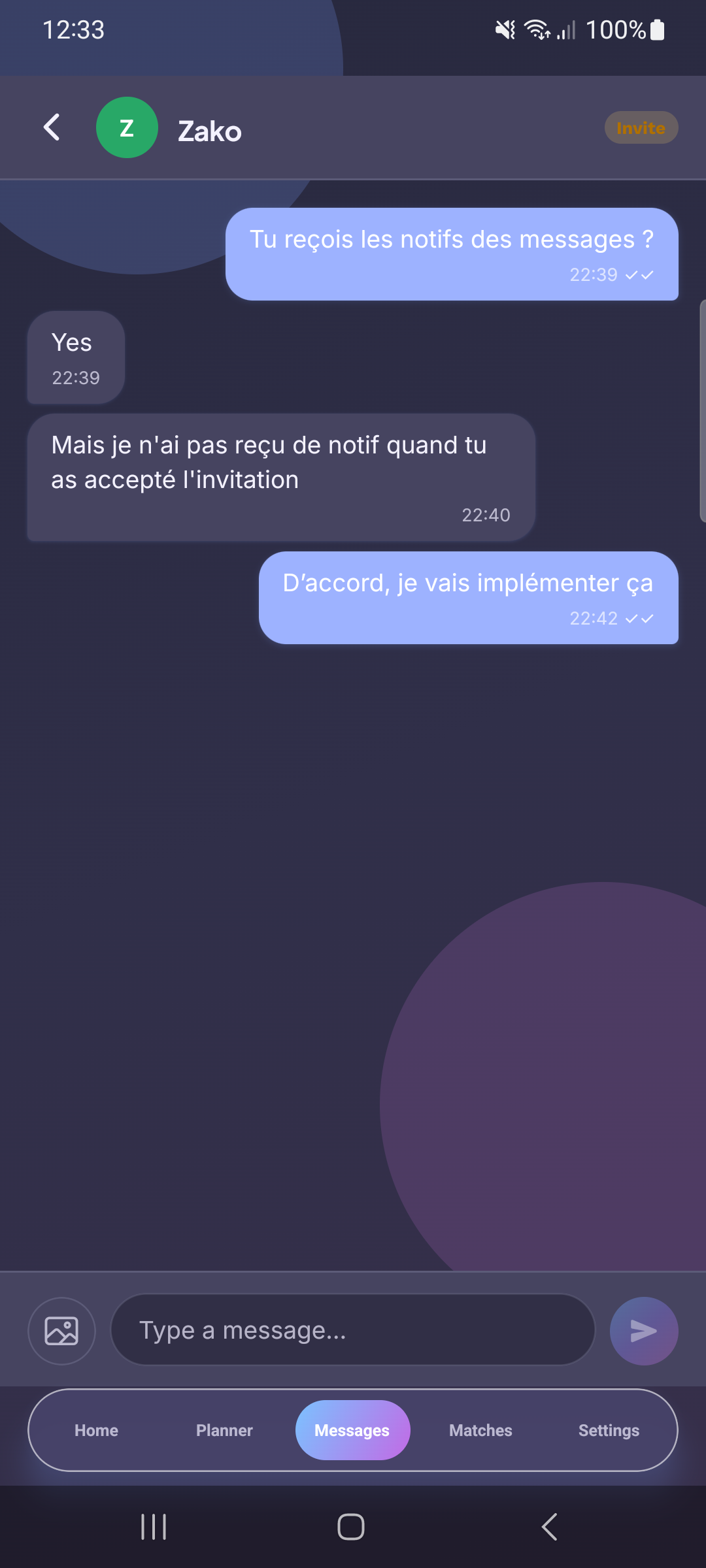 1-on-1 Chat Thread